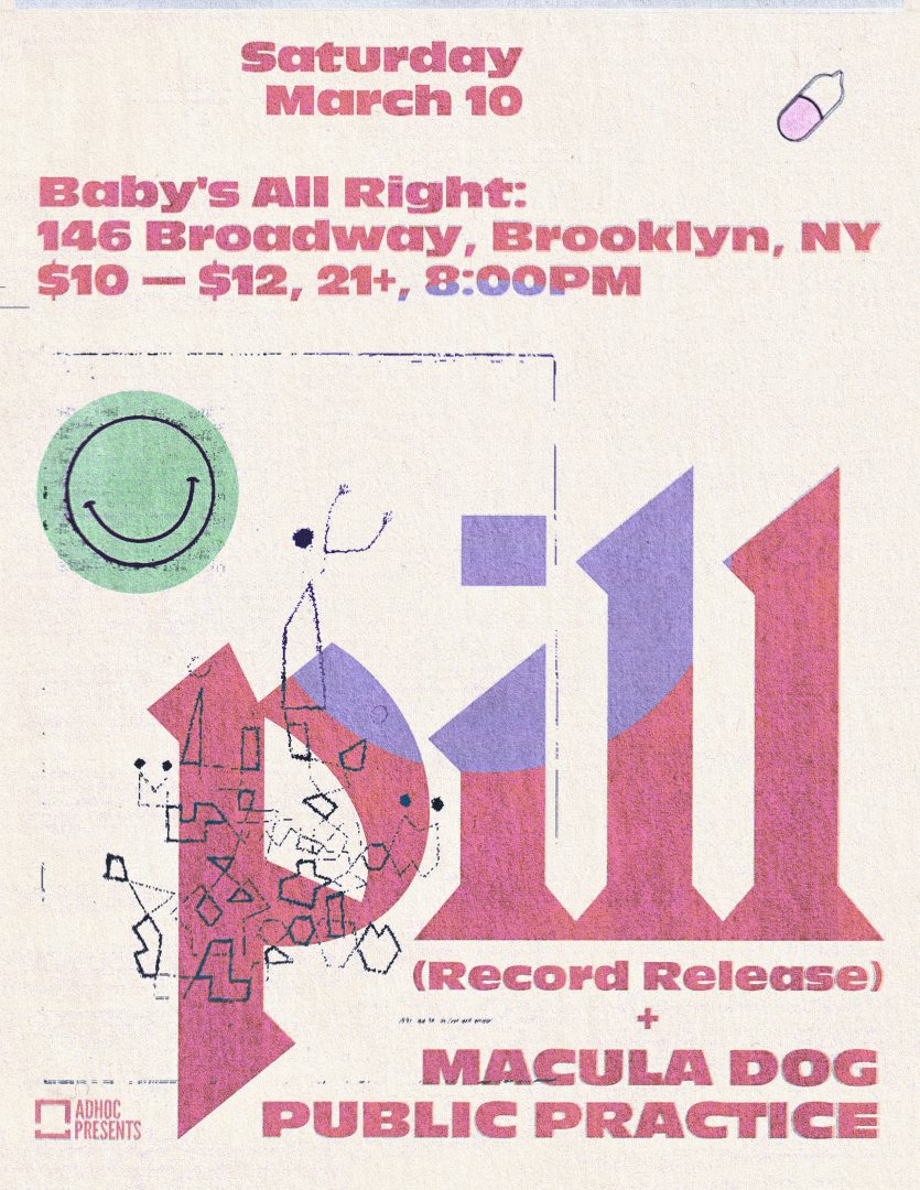 Pill record release show at Baby's All Right on March 10th 2018
